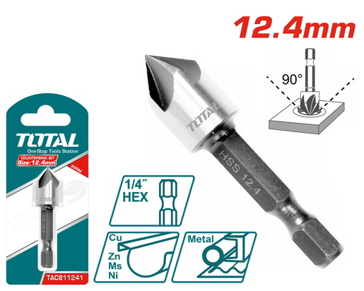 TOTAL Upuštač za metal, 12,4mm TAC811241