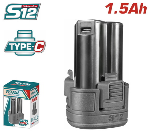 TOTAL Baterija 12, 1.5ah, USB tip C TBLI12153E