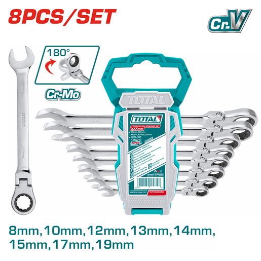 TOTAL 8-delni set vilasto okastih kljuceva sa krckalicom THT102RK586