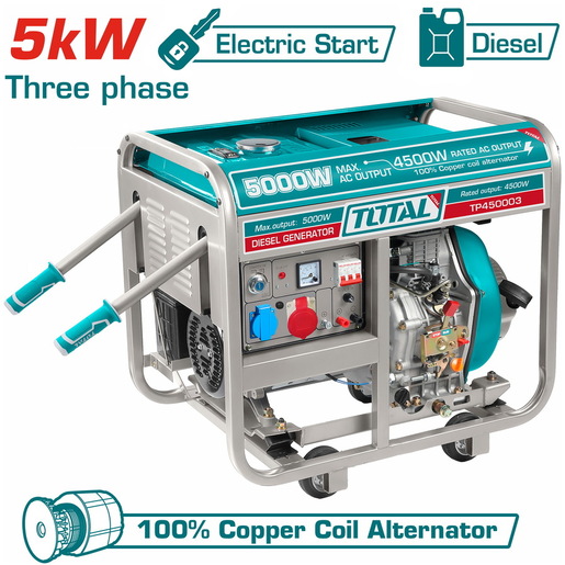 TOTAL Trofazni dizel agregat,5KW,elektro start TP450003