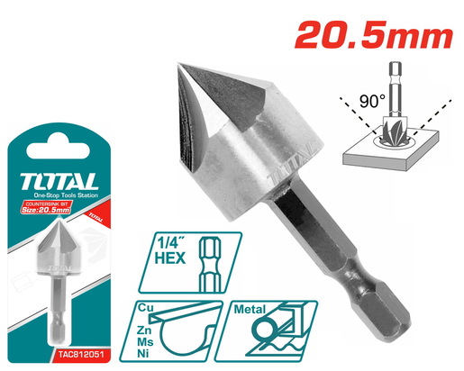 TOTAL Upuštač za metal, 20,5mm TAC812051