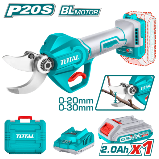 TOTAL Bežične makaze za orezivanje,BL,20v2.0ahx1kom,dve brzine,kofer TSSLI203083