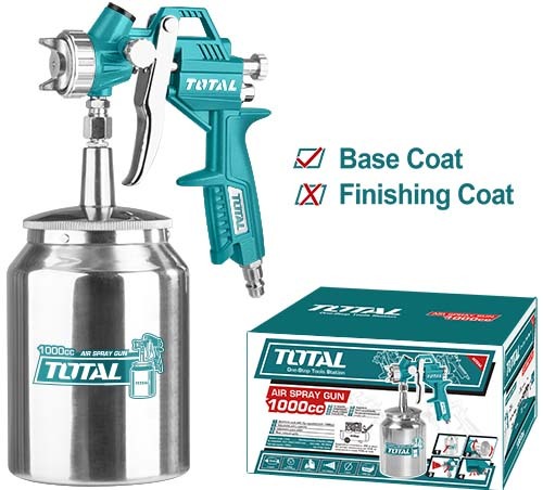 TOTAL Pištolj za farbanje, donja metalna posuda, dizna 1.5mm, 1L posuda TAT11001