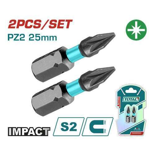 TOTAL Udarni bitovi,PZ2,25mm,2kom TACIM71PZ225