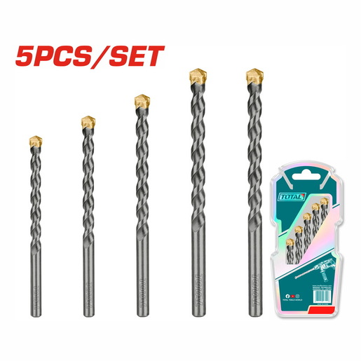 TOTAL 5-delni set SDS plus burgija, 4-10mm TACSD5055