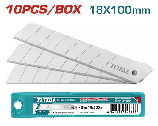 TOTAL Set od 10 kom nožića za skalpel 18x 100 mm THT519112