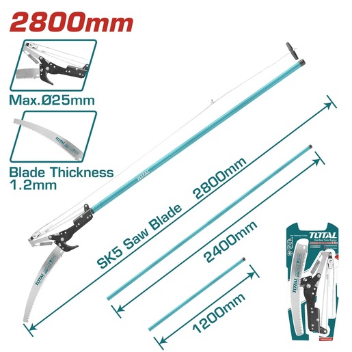 TOTAL Teleskopske makaze za grane, sa kanapom THEPS25281