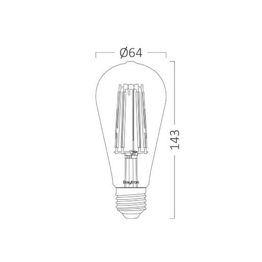 Led filament sijalica dim. 2200k 6w braytron Bb46-60620