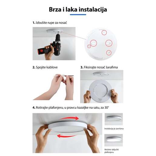 Led plafonjera 28w dnevno svetlo Lpf-sp1wh-28/w