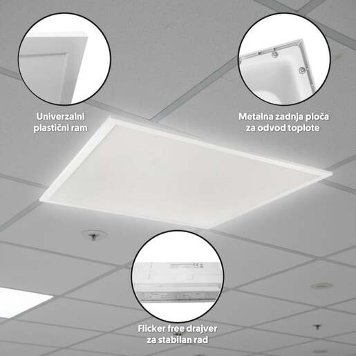 Led panel 48w, 100lm/w, 6500k, 595x595 Lp6060w-eco