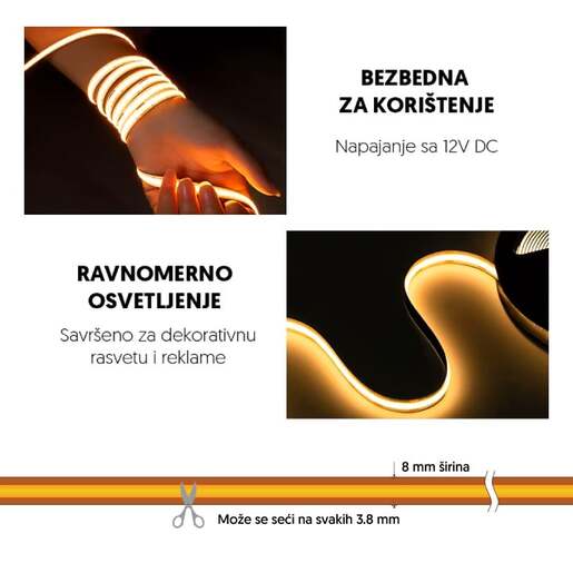 Mincut cob led traka dnevno svetlo 528 led / 1m Ltrcob/m528w-12