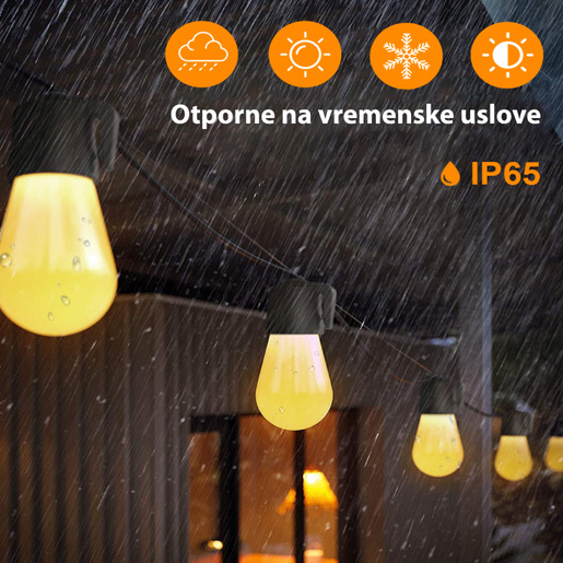 Led svetleći niz 15m, 15 sijalica Snz-15ww/15m-dc
