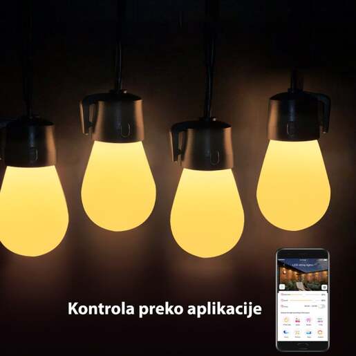 Led svetleći niz 15m, 15 sijalica Snz-15ww/15m-dc