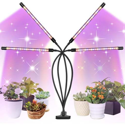 Četvorostruka lampa za biljke 16w, štipaljka Lb-tcl-04/rb