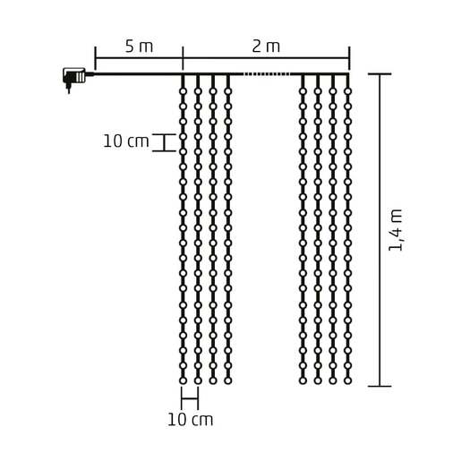 Svetleći niz sa 294 hladno bele led diode Kin294c/wh