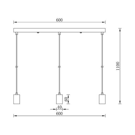 Braytron crna visilica 3xe27 Bv04-00062