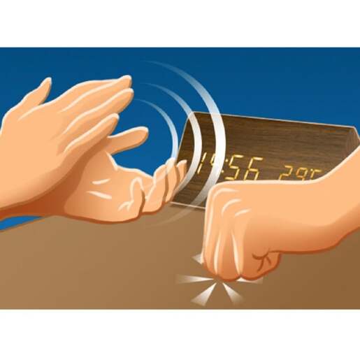 Drveni led budilnik sa termometrom Oc05