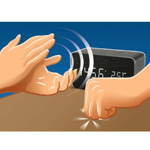 Drveni led budilnik sa termometrom Oc04