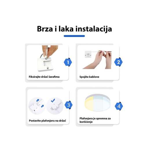 Led plafonjera 24w promenljiva boja svetla Lpf-kr/o-24/cct