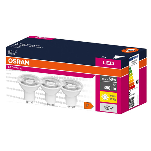 3 kom. led sijalice osram toplo bela 4.5w 4058075497443e