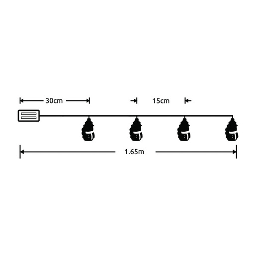 Led svetleći niz "sneško belići" 1.35m Ml-c1012
