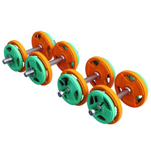 Gorilla sports  2 Kratke šipke sa zvezdastim maticama + Gumirani tegovi (ukupno 20 kg)