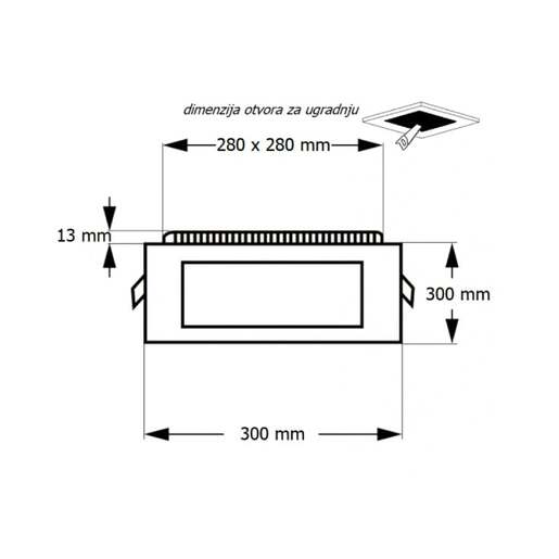 Led ugradna cct panel lampa 24w Kns1-24w