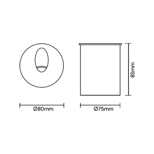 Ugradna zidna led lampa 3.5w 4000k ip54 okrugla L2830-13