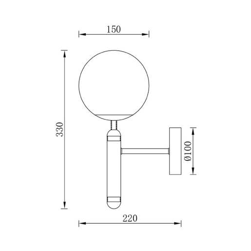 Braytron zlatna zidna lampa 1xg9 Bv01-00062
