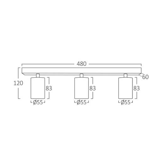 Braytron bela spot lampa 3xgu10 Bh04-00830