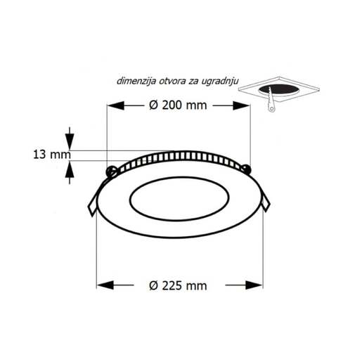 Led ugradna cct panel lampa 18w Knc1-18w
