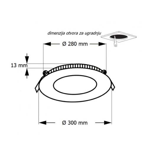 Led ugradna cct panel lampa 24w Knc1-24w