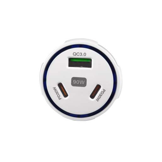 Usb punjač iz upaljača automobila qc3.0+2xpd Usbp359