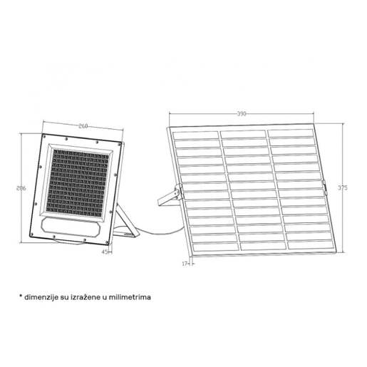 Solarni led reflektor sa senzorom 240w 5000k ip66 Gn-sfl519-240w