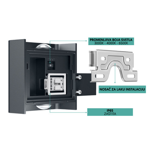 Braytron zidna cct led lampa 2x1w Bg38-03182