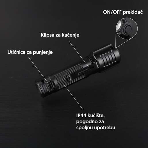 Punjiva led baterijska lampa 3w xpe led Pl6721