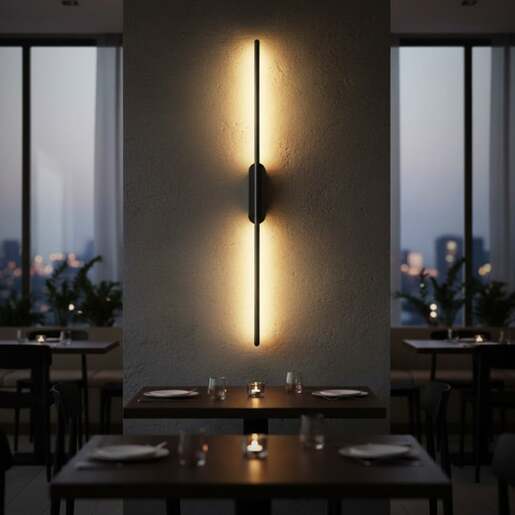 Crna zidna led lampa 12w 3000k ip20 1m Solea55/c