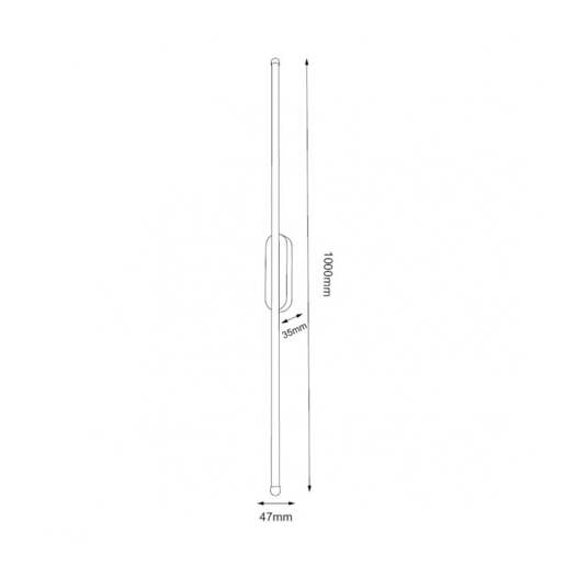 Crna zidna led lampa 12w 3000k ip20 1m Solea55/c