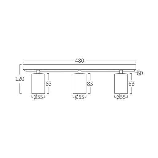 Braytron crna spot lampa 3xgu10 Bh04-00831