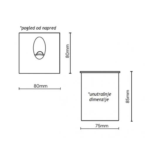 Ugradna zidna led lampa 3.5w 4000k ip54 pravoug. L2930-13