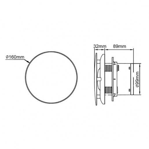 Izduvni ventilator 160x160mm 12w crni Lfww-09x-4b