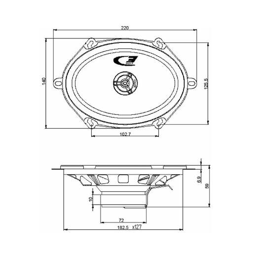 Auto zvučnici 5x7" 2x35w Sxe-5725s