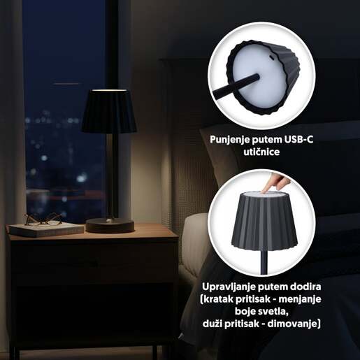 Prosto stona punjiva led lampa cct 800mah Nls9507/bk