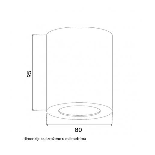 Plafonska lampa 1xgu10 crna ip65 Jm-080c