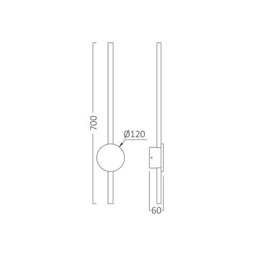 Braytron crna zidna led lampa 16w Bh07-04201