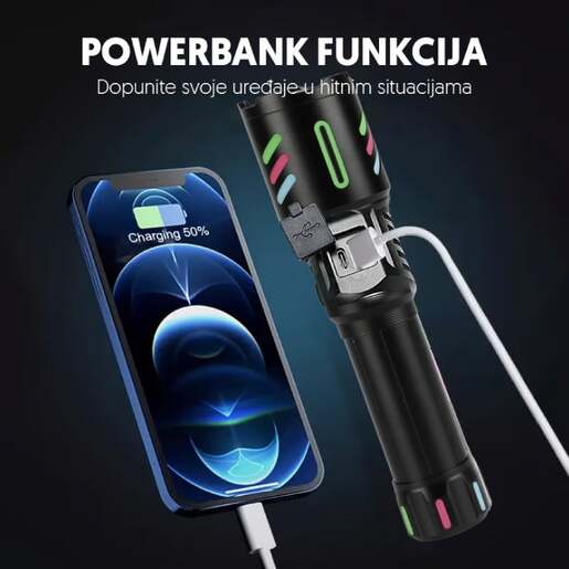 Ručna led lampa, white laser led 1800mah Pl1143d