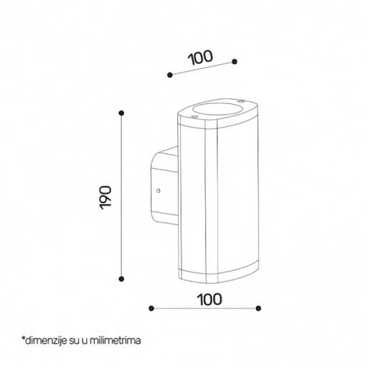 Zidna lampa 2xgu10 ip54 crna E250415