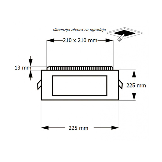 Led ugradna cct panel lampa 18w Kns1-18w