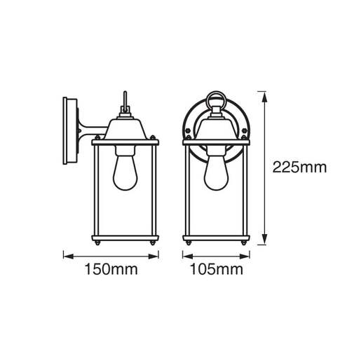 Ledvance zidna lampa - fenjer 1xe27 4058075206625e