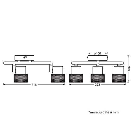 Ledvance spot lampa 3xgu10 4058075828704e